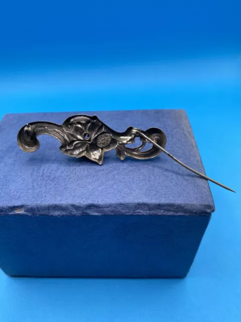 JewelArt Floral Motif Sterling Silver Brooch Pin c1940-50s 3