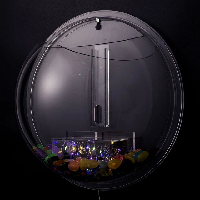 Wall Mount Acrylic Plexiglass Fish Bowl Hanging Aquarium Tank Betta Fish 3