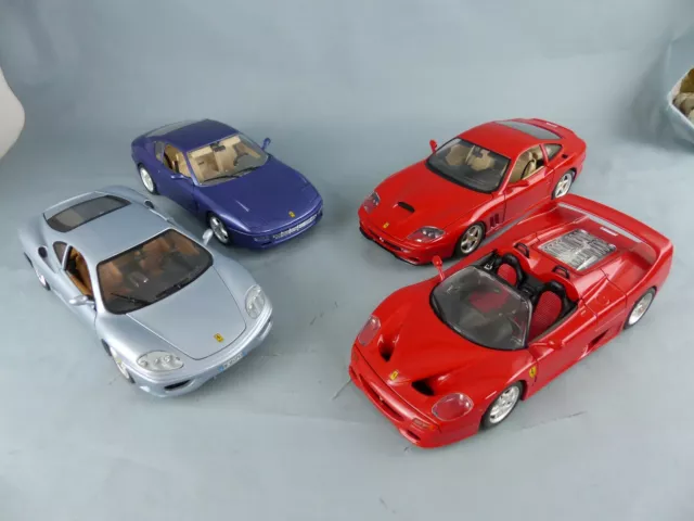 BURAGO 1:18 1/18 lot 4 FERRARI 456 GT F50 360 MODENA 550 MARANELLO années 1990