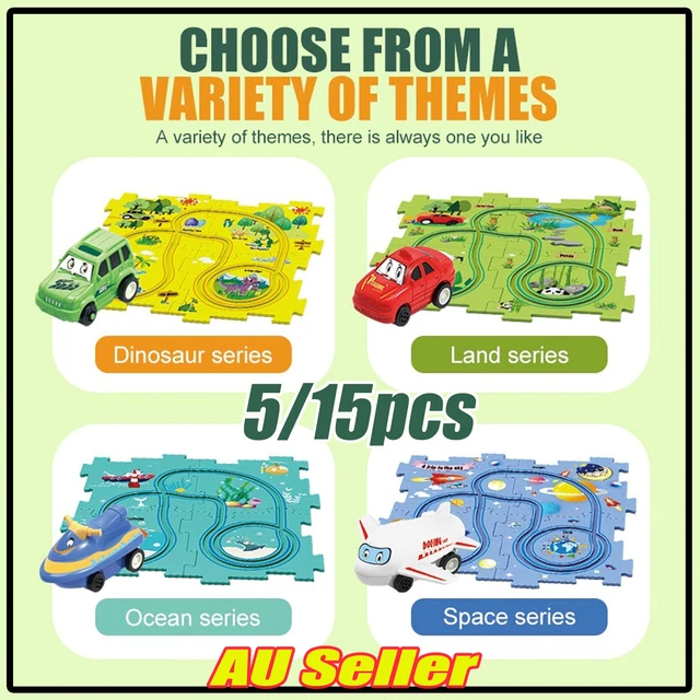 DIY Car Track Puzzle Play Set Preschool Educational Montessori Toy RL