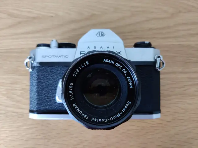 Cámara réflex vintage Asahi Pentax SP II (SPOTMATIC) 35 mm + lente Takumar F1.8 55 mm