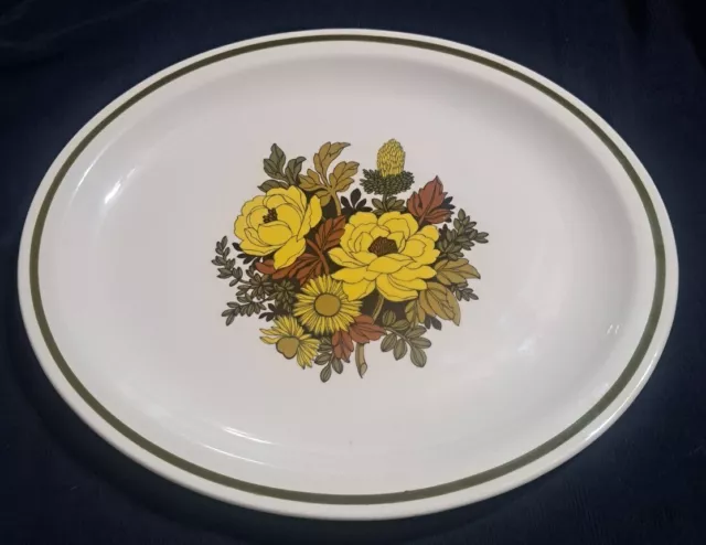 VTG 1970s Grindley Mayflower Oval Ceramic Serving Platter Straffordshire England