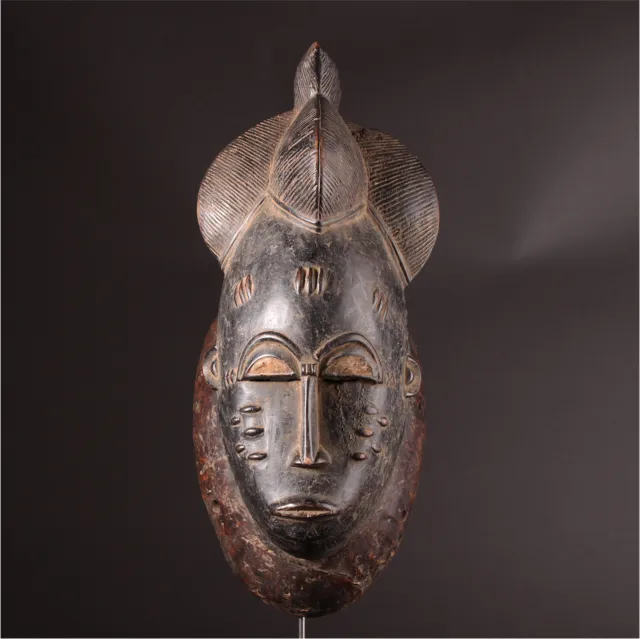 13138 Fine Baule Mask Ivory Coast Metalldisplay Inclusive