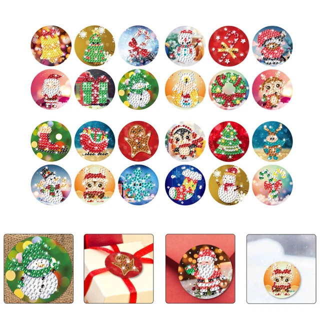 2 juegos de pegatinas para hornear de Navidad etiqueta de regalo decoración taladro de resina