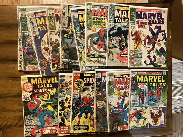 Lot of 16 Vintage Marvel Comics Marvel Tales Spider-Man Silver Bronze Age