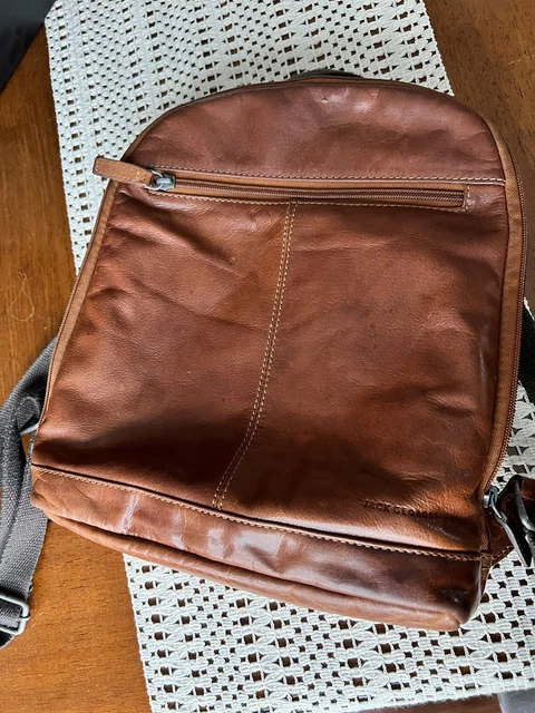 Jack Georges Voyager Convertible Backpack Crossbody Brown Leather Bag