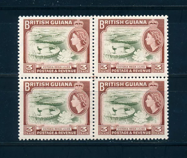 BRITISH GUIANA 1963 DEFINITIVES SG354 (3c) BLOCK OF 4 MNH