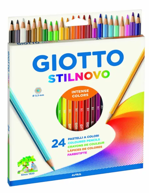 Giotto 255800 Pastelli Acquerellabili Stilnovo, 3.3 mm, Confezione da 24