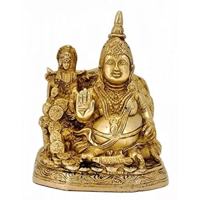 Messing Kuber Und Mata Lakshmi Statue Idol für Heim Büro Dekor Geschenk Artikel