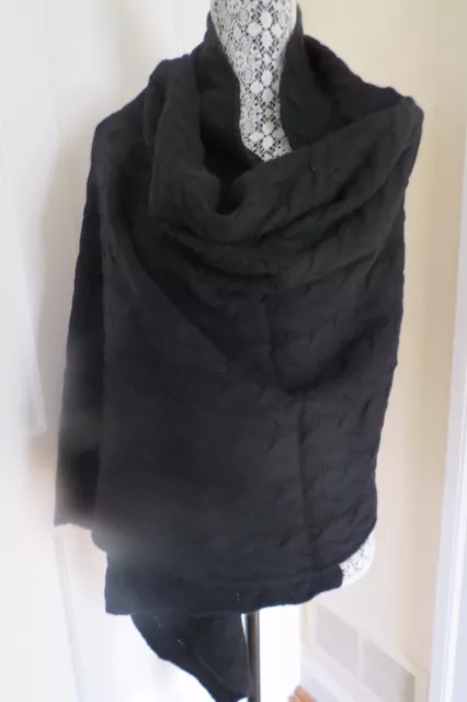 Thick Portolano Large Black Cashmere Cabled Wrap - $508 – NWT