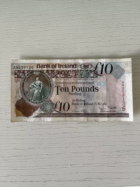 Bank of Northern Ireland £10 Pound Note 2013. Condition As Per Description.