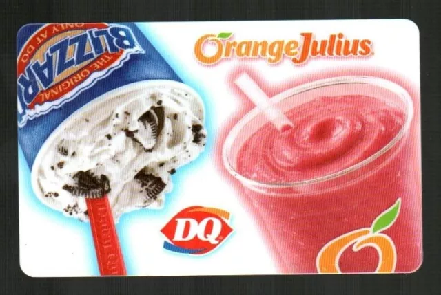 DAIRY QUEEN / ORANGE JULIUS Blizzard and Smoothie 2012 Gift Card ( $0 )