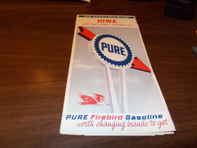 1965 Pure Oil Iowa Vintage Road Map