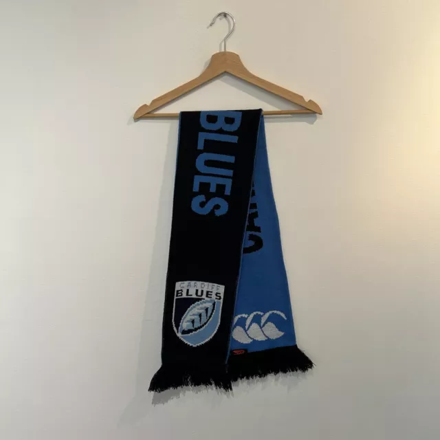 Official Cardiff Blues Canterbury Rugby Scarf 140cm Long Blue Black Retired Team