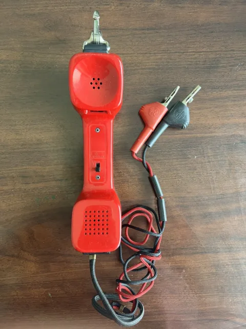 Vintage Walker WTS-201 Telephone LIneman's Test Handset Red Phone Butt