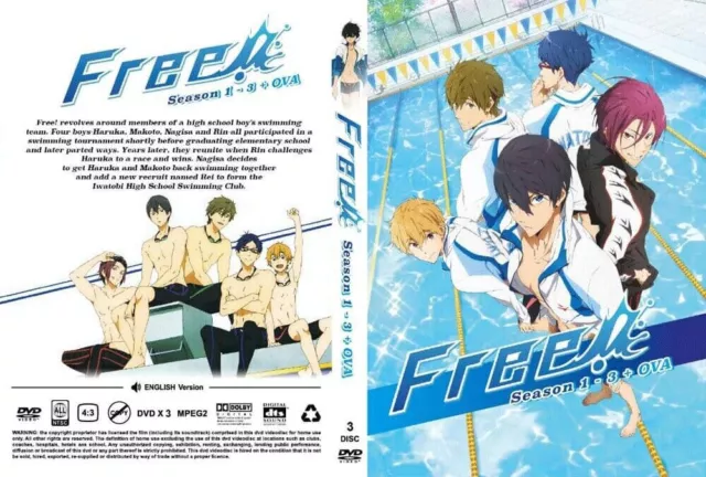 DVD ENGLISH DUBBED Free! Iwatobi Swim Club Season 1-3 (1-37End+OVA) All Region