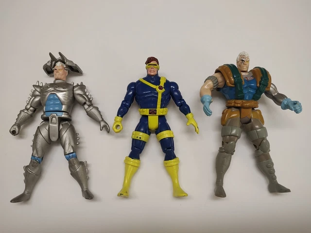 Lot of 3  Toy Biz Marvel X-Men 5" Action Figures Stryfe - Cyclops - Cable