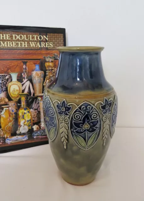 Doulton Lambeth-Gourgeous Art Nouveau Design Vase-In Lovely Condition Aprox 10"