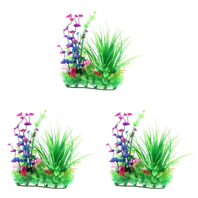 EVTSCAN Acquario Artificiale Vivid Simulazione Bluestone Bamboo Per Fish Tank Piante Acquatiche Decorazione Paesaggistica(Verde