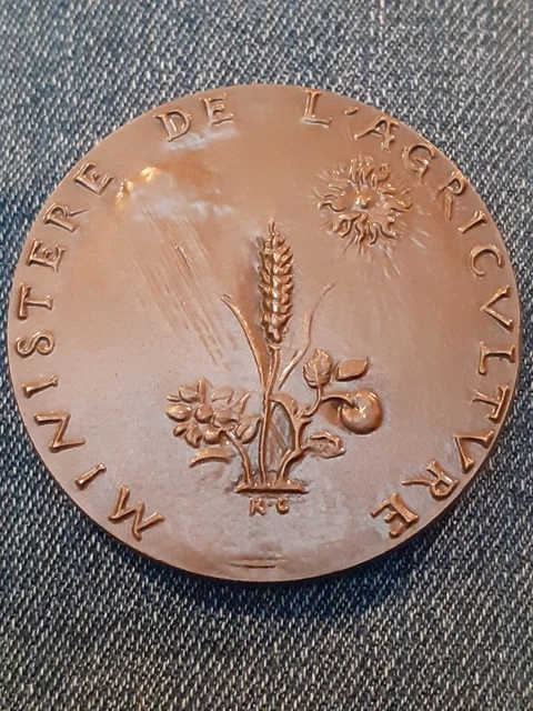 médaille ministère de l'agriculture, 50mm, 68g, A.D, bronze