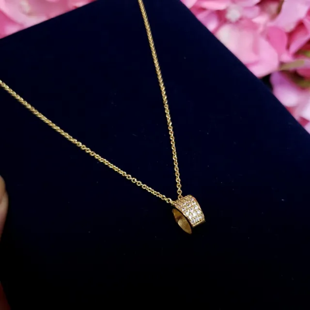 BENEVOLENCE LA CHAIN OF HOPE Micro Pave Rhinestone Gold Pendant Chain Necklace