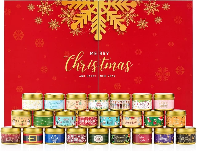 CANDLE ADVENT CALENDAR 2025 Adult Women, 24 Day Scented Countdown to