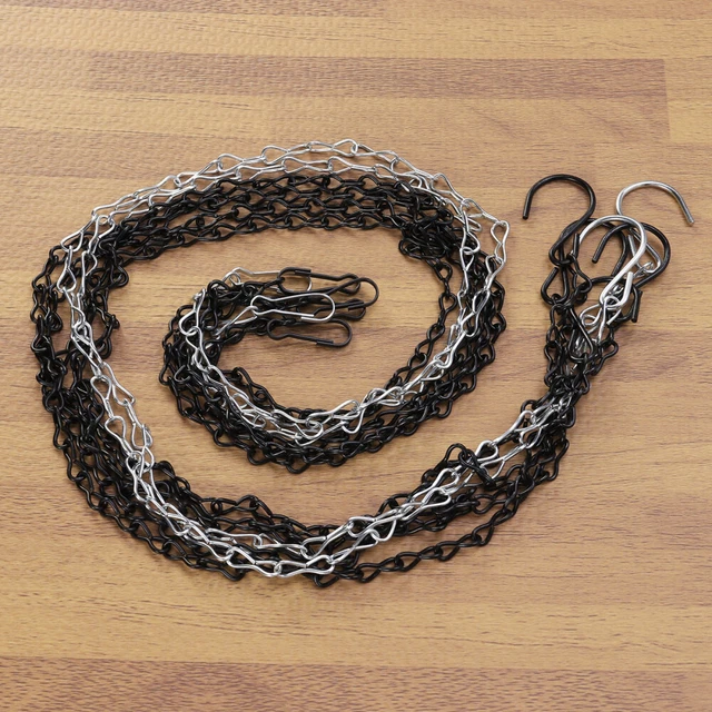 4 Chaînes De Suspension En Métal 40 Cm Avec Crochets - Pour Paniers, Pots De Fleurs, Lanternes, Intérieur/extérieur