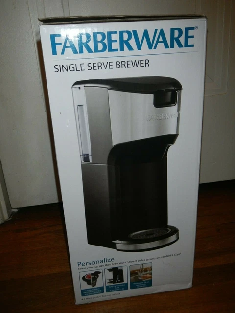 NIB FARBERWARE SINGLE Serve Coffee Maker Dual Brew K-Cup - Black (201615) $55.00 - PicClick