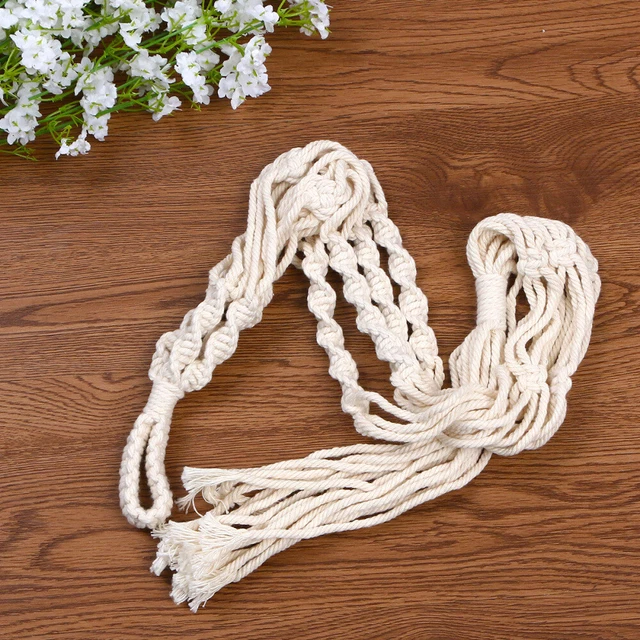 HonGien 3 Pezzi Cesti per Frutta da Appendere,Cestini Portaoggetti da Appendere Juta, Cesto per Frutta e Verdura a Parete, Cestos Frutta da Appendere per Cucina, Arredamento per la Casa (Bianco