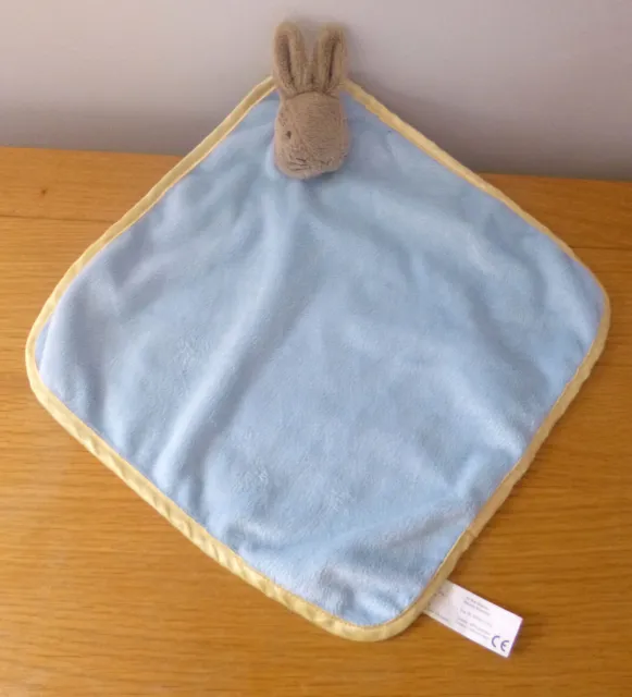 Peter Rabbit Bunny Blue Flat Baby Comforter Blanket Soother Blankie Soft Toy