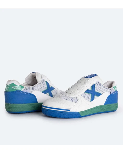 Chaussures sportif Sneakers HOMME Munich Salle de futsal Blanc bleu