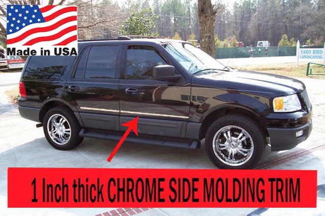Flexible Chrome Side Door Molding Rocker Panel Trim Kit For 00-06 Suburban/Yukon XL