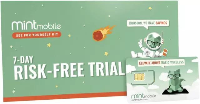 Mint Mobile 3-in-1 GSM Sim Card See For Yourself Kit 7-Day Risk Free - Trial