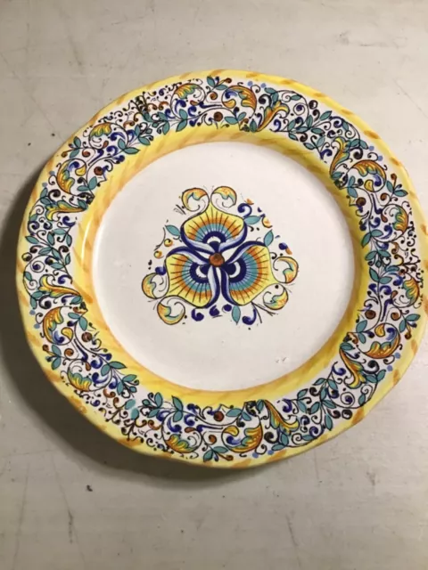 Vintage Meridiana Ceramiche 7-3/4" Salad Plate Dip A Mano Made in Italy Stunning