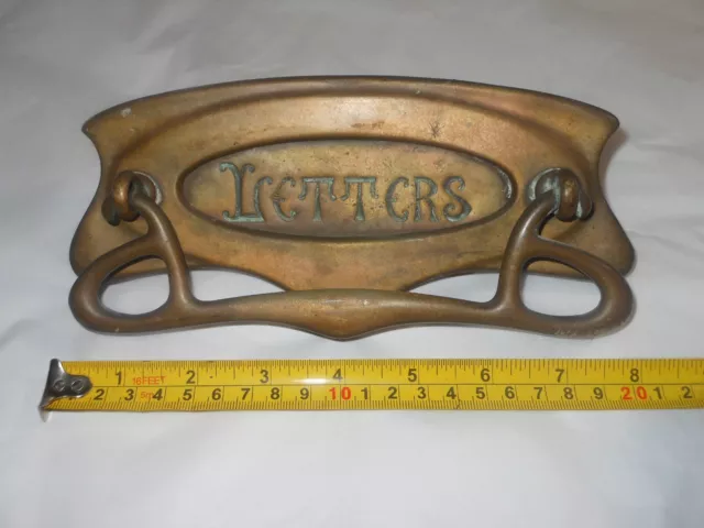 Door Brass  letter Knocker Old Antique Arts and craft Art Nouveau