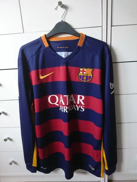 Barcelona F.c Nike Home Football Shirt Messi 10 Long Sleeve Size M