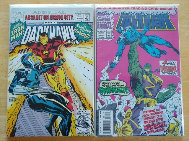 Darkhawk Annual #1 & #2 (sealed) Marvel Comic 1991 Iron Man Dreamkiller VF/NM