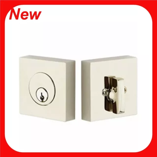 Emtek Square Brass Modern Single Cylinder Keyed Entry Deadbolt    (r6)