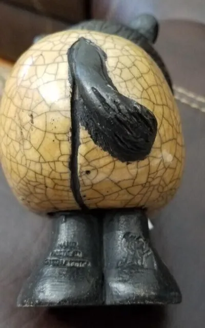 Südafrika handgefertigte verrückte Ton-Raku-Keramik 6,5"" Löwenfigur 8