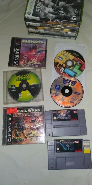 Video Games Bundle Warhawk Top Gun Classic titles Play Station Nintendo Xbox