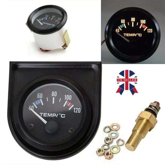 2" 52 mm Car Auto Digital LED Water Temp Temperature Gauge Kit 40-120℃ UK