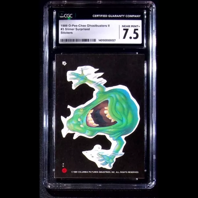 1989 OPC Ghostbusters II Stickers - Slimer Surprised #3 - (b) CGC 7.5