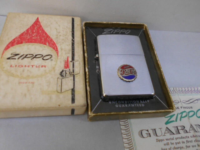 Zippo 1960s-1976 Canada Pepsi Cola Logo Vintage Oil Lighter w/ Box