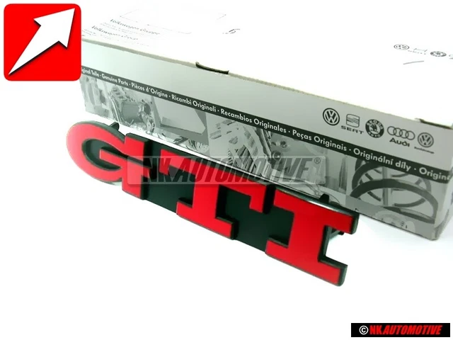 Genuine VW GTI Front Grill Badge Emblem Red - 1H6853679E QN5