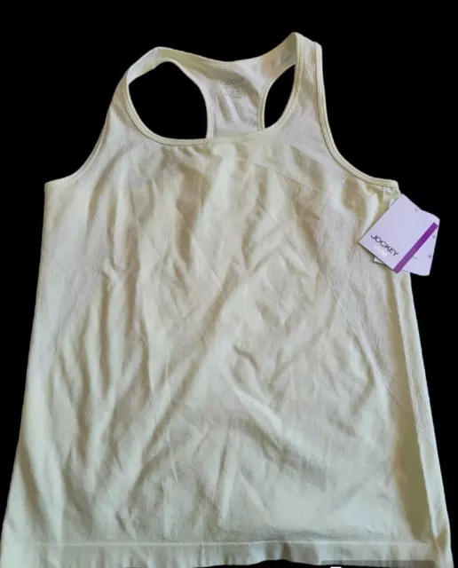 Jockey Sport Yellow Tank Top Womens XL $36 Moisture Wicking NWT Racerback Macys