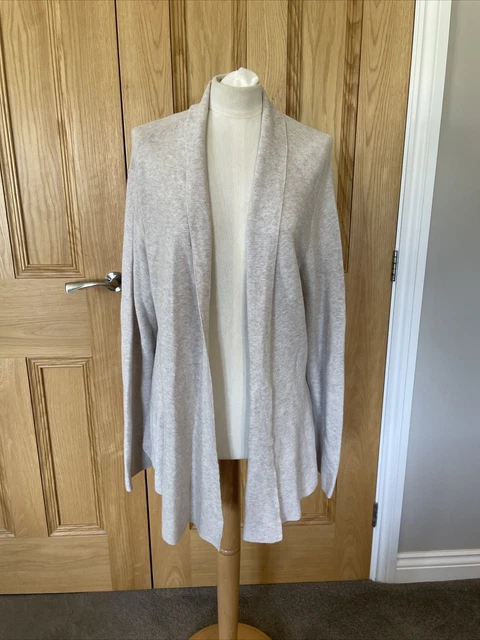 Eileen Fisher beige Ecru Strickjacke 100 % Bio Baumwolle L groß lagenlook Edge 2