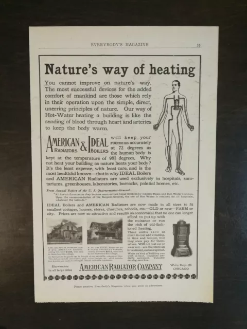 Vintage 1909 American Radiator Company Full Page Original Ad