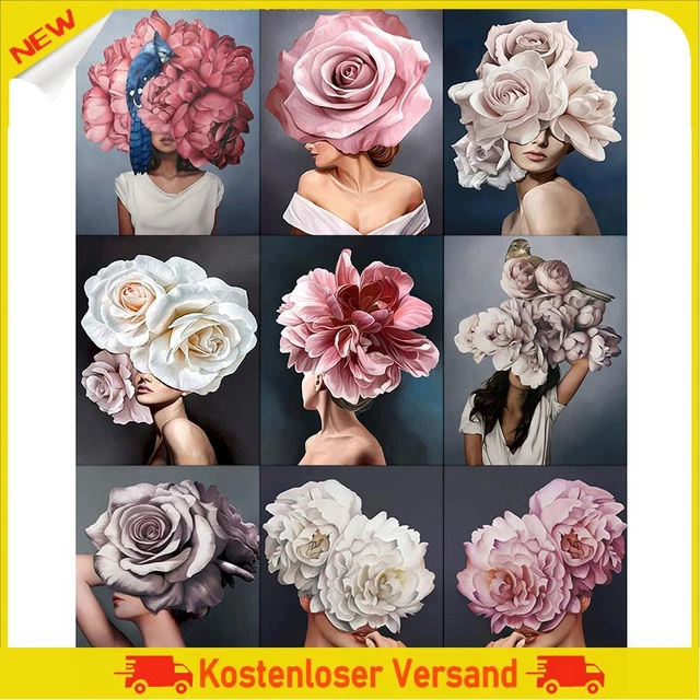 40x50cm Oil Paint By Numbers Flower Girl Frameless Picture Home Room Decoration