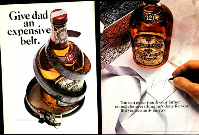 Chivas Regal Scotch Whisky Original 1960's Vintage Print Ad Lot