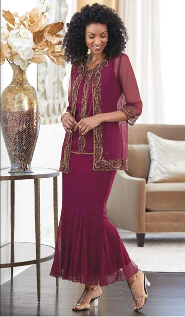 Burgundy mother of the bride dress with jacket shop
